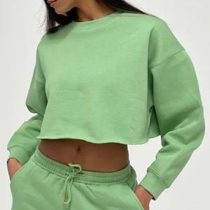 WeWoreWhat cropped sweatshirt solid fair green